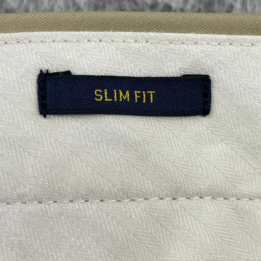 Polo Ralph Lauren Pants Mens 32/30 Tan Slim Fit Chino Trousers Khaki Polyester - Picture 5 of 10